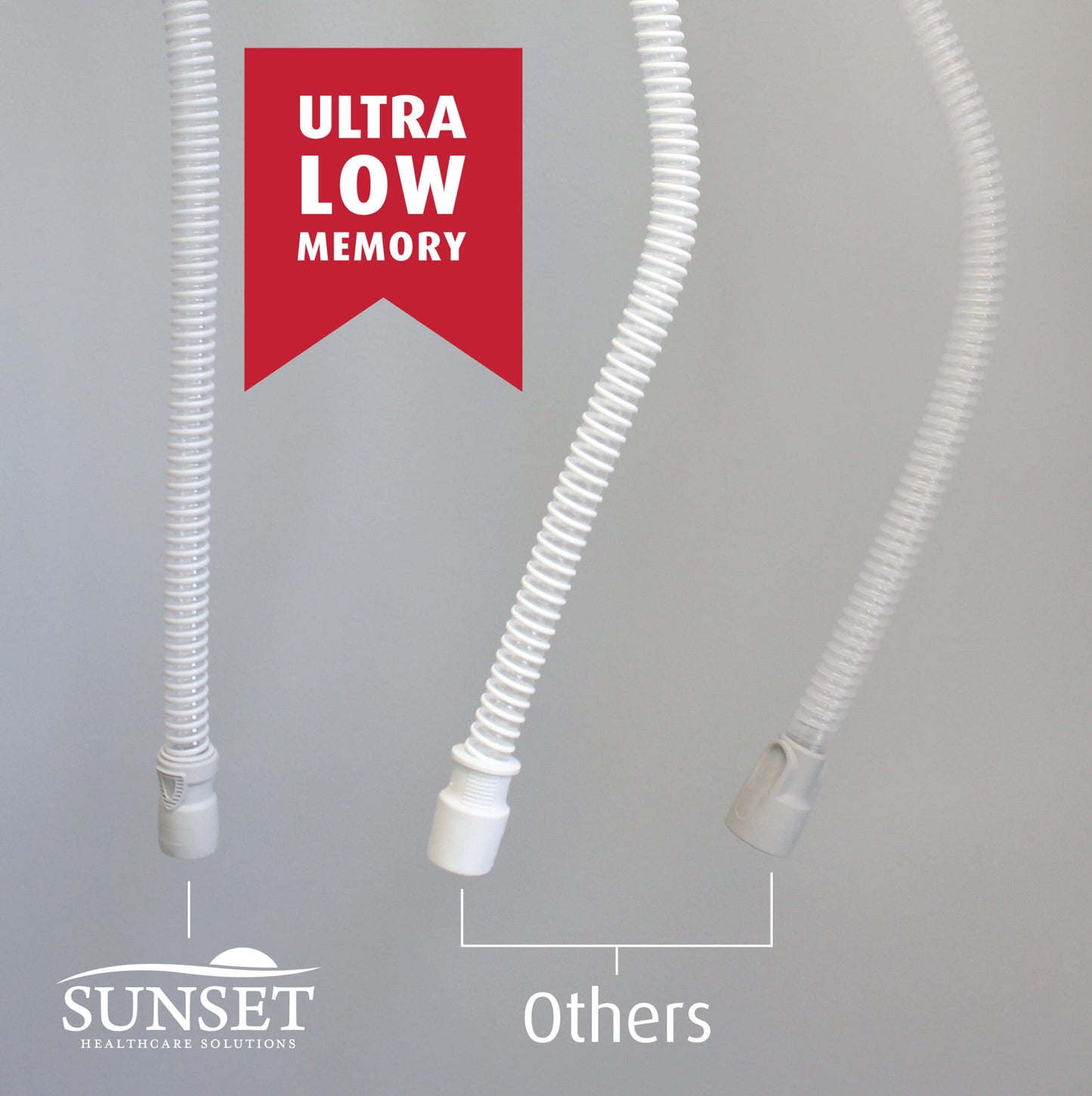 Sunset Healthcare CPAP Slim tubing - 6 feet long - Gray